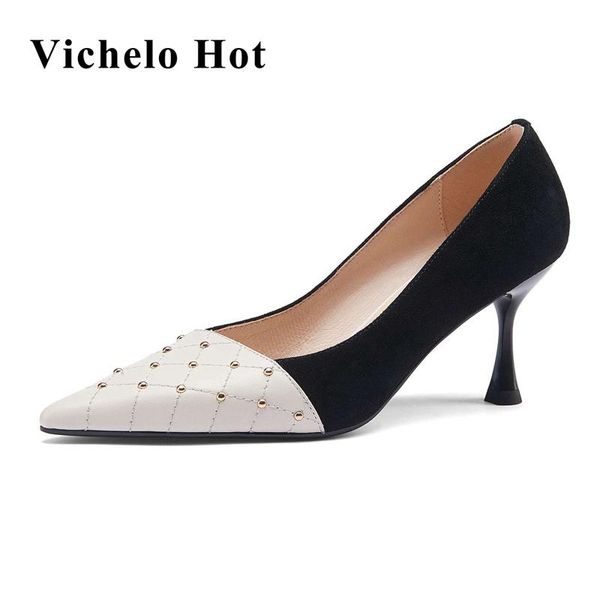 dress shoes vichelo french romantic genuine leather pointed toe high heels patchwork gentlewomen dating slip on modern women pumps l81, Black
dress shoes vichelo french romantic genuine leather pointed toe high heels patchwork gentlewomen dating slip on modern women pumps l81, Black