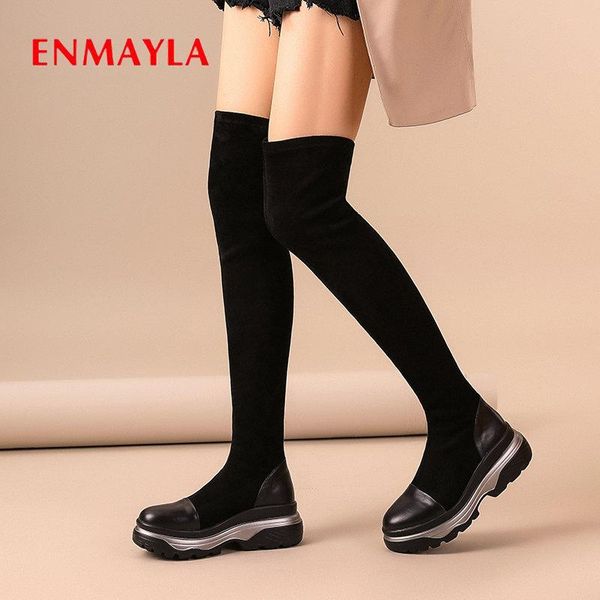 boots enmayla 2021 slip-on thigh high round toe stretch fabric over the knee platform winter women shoes 34-42, Black
boots enmayla 2021 slip-on thigh high round toe stretch fabric over the knee platform winter women shoes 34-42, Black