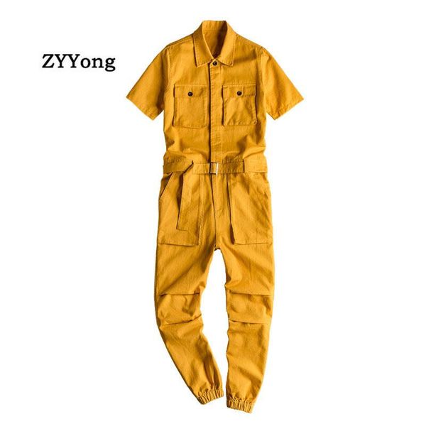 men's pants zyyong multi-pocket jumpsuit men vintage fashion streetwear casual cargo male short sleeve overalls, Black
men's pants zyyong multi-pocket jumpsuit men vintage fashion streetwear casual cargo male short sleeve overalls, Black