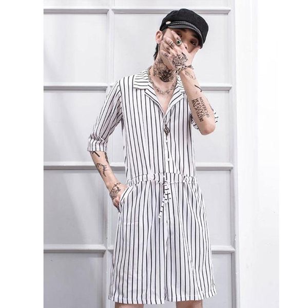 jumpsuit male hip-hop summer short-sleeved shorts korean version of the trend personalized vertical stripes youth st men's, White;black
jumpsuit male hip-hop summer short-sleeved shorts korean version of the trend personalized vertical stripes youth st men's, White;black