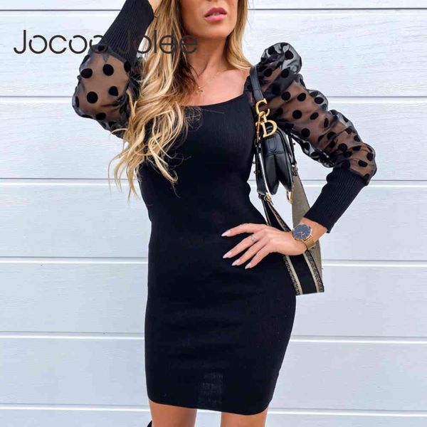 women fashion dot print mesh puff sleeve patchwork dress europe style slim bodycon mini dresses 210428, Black;gray
women fashion dot print mesh puff sleeve patchwork dress europe style slim bodycon mini dresses 210428, Black;gray