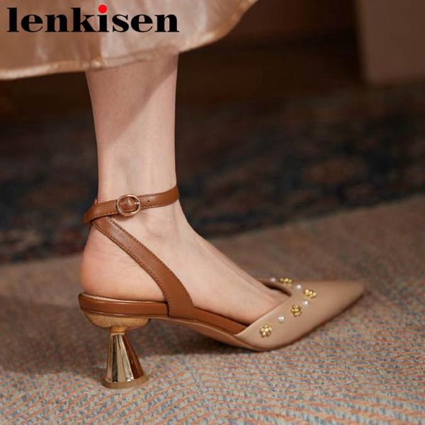 dress shoes lenkisen handmade brand genuine leather metal fasteners pearl pointed toe high heels summer rivets-studded women pumps l75, Black
dress shoes lenkisen handmade brand genuine leather metal fasteners pearl pointed toe high heels summer rivets-studded women pumps l75, Black