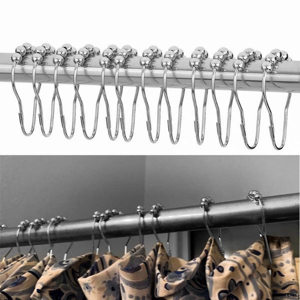 hooks & rails stainless steel curtain bath rollerball shower rings 5 rollers polished satin nickel ball #t1p
hooks & rails stainless steel curtain bath rollerball shower rings 5 rollers polished satin nickel ball #t1p