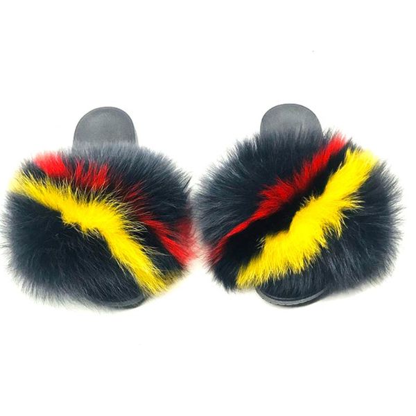 slippers summer fluffy raccoon fur shoes women real flip flop flat furry slides outdoor sandals woman amazing, Black
slippers summer fluffy raccoon fur shoes women real flip flop flat furry slides outdoor sandals woman amazing, Black