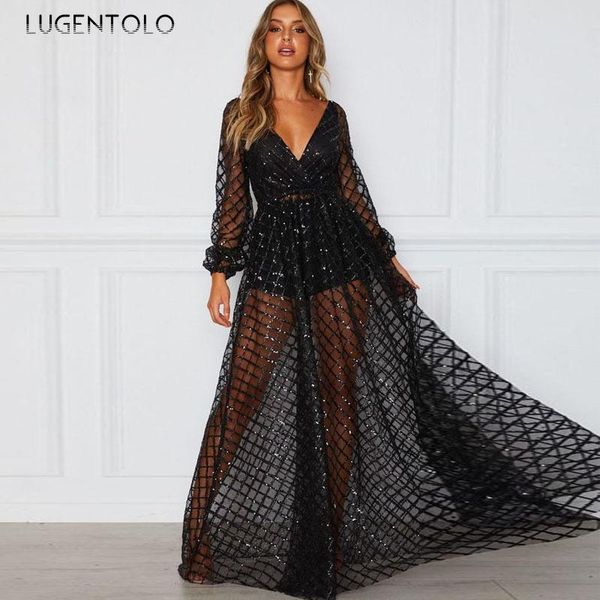 casual dresses party dress women perspective backless long sleeve sequins female big swing thin summer lugentolo, Black;gray
casual dresses party dress women perspective backless long sleeve sequins female big swing thin summer lugentolo, Black;gray