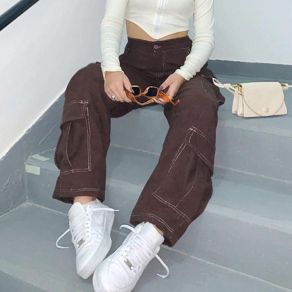 women's jeans harajuku korean straight 90s vintage high waist denim pants with stitching pocket cargo trousers women retro streetwear, Blue
women's jeans harajuku korean straight 90s vintage high waist denim pants with stitching pocket cargo trousers women retro streetwear, Blue