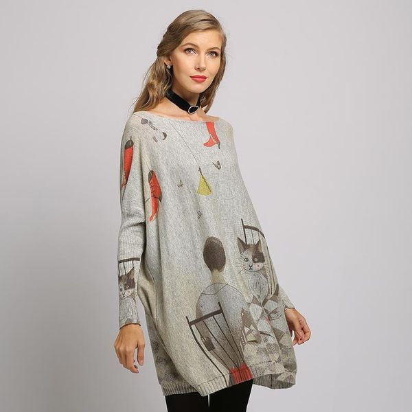 women's sweaters xikoi 6309 woman sweater oversize long batwing sleeve pullovers o-neck knitted fashion casual regular boy cat print cl, White;black
women's sweaters xikoi 6309 woman sweater oversize long batwing sleeve pullovers o-neck knitted fashion casual regular boy cat print cl, White;black