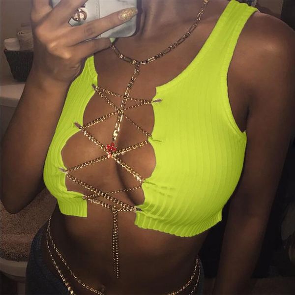 women's tanks & camis ly women metal bralette bra body chain crop sleeveless vest for summer, White
women's tanks & camis ly women metal bralette bra body chain crop sleeveless vest for summer, White