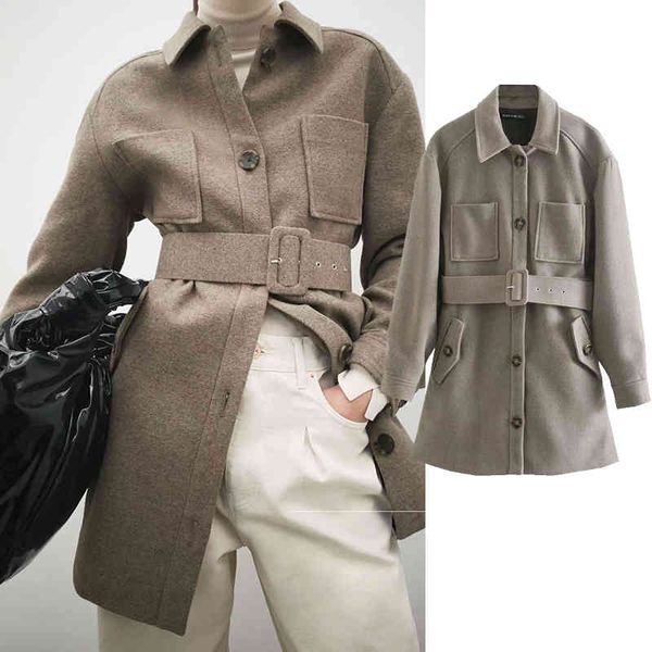 women's down & parkas autumn turn collar woolen coat elegant cloth sashes jacket autumn long casaco feminino w1cl, Black
women's down & parkas autumn turn collar woolen coat elegant cloth sashes jacket autumn long casaco feminino w1cl, Black