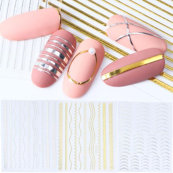 1pcs gold silver 3d nail slider curve strip line design sticker on nails diy art sliders for accessories chstzg001-0131, Black
1pcs gold silver 3d nail slider curve strip line design sticker on nails diy art sliders for accessories chstzg001-0131, Black
