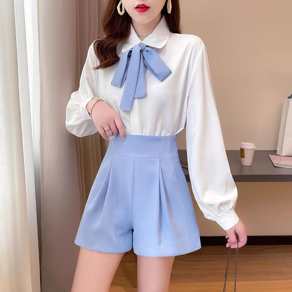 women's tracksuits korean style autumn women sweet long sleeve single breasted shirt blouse + casual high waist wide leg shorts two pie, Gray
women's tracksuits korean style autumn women sweet long sleeve single breasted shirt blouse + casual high waist wide leg shorts two pie, Gray