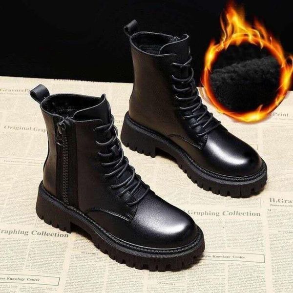 boots breathable women leather shoes winter all-match fashion zapatillas lace-up flat, Black
boots breathable women leather shoes winter all-match fashion zapatillas lace-up flat, Black