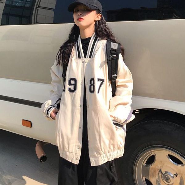 women's jackets 2021 street retro baseball uniform jacket women trendy brand hip-hop coat female loose all-match american letter, Black;brown
women's jackets 2021 street retro baseball uniform jacket women trendy brand hip-hop coat female loose all-match american letter, Black;brown