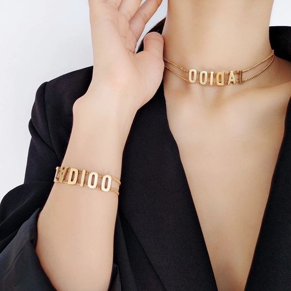 special offer 2021 luxury designer jewelry / jiafu bag ja letter double neck chain choker net red temperament personality necklace bracelet, Silver
special offer 2021 luxury designer jewelry / jiafu bag ja letter double neck chain choker net red temperament personality necklace bracelet, Silver