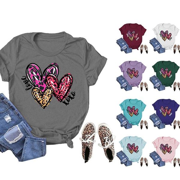 women's t-shirt combination love printing graphics multicolor clothes short sleeve casual tee streetwear harajuku, White 
women's t-shirt combination love printing graphics multicolor clothes short sleeve casual tee streetwear harajuku, White