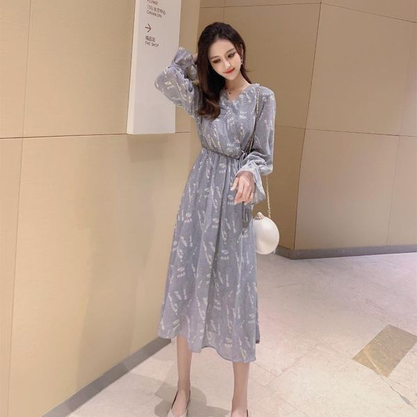 casual dresses chiffon v-neck printed spring summer dress women elegant long sleeve pleated office work a line ladies, Black;gray
casual dresses chiffon v-neck printed spring summer dress women elegant long sleeve pleated office work a line ladies, Black;gray