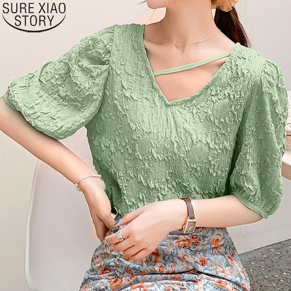 women's blouses & shirts puff short sleeve v-neck sweet blouse chemisier femme 2021 summer chiffon female green solid shirt loose 1005, White
women's blouses & shirts puff short sleeve v-neck sweet blouse chemisier femme 2021 summer chiffon female green solid shirt loose 1005, White