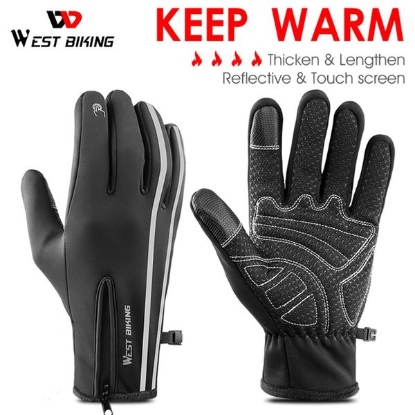 winter cycling gloves touch screen riding bicycle warm full finger motorcycle bike outdoor sports for men, Black 
winter cycling gloves touch screen riding bicycle warm full finger motorcycle bike outdoor sports for men, Black