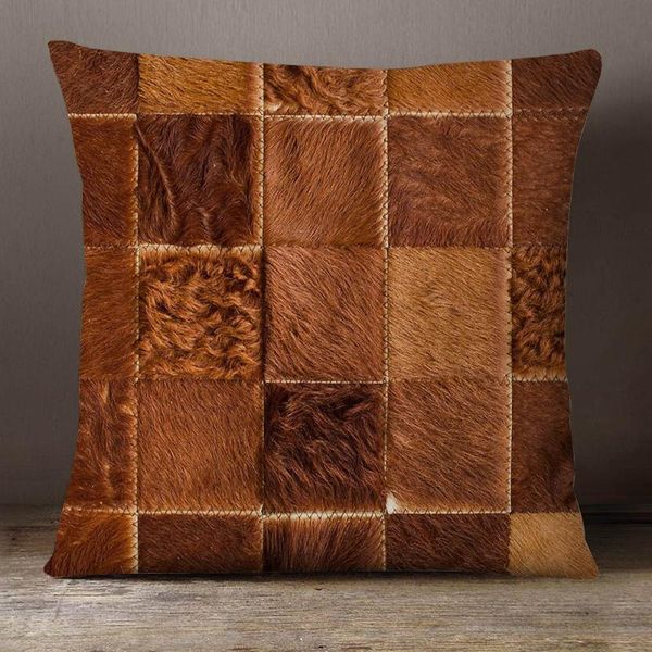 cushion/decorative pillow brown checkered cowhide patches cushion cover modern throw case 45x45cm beige linen sofa decoration
cushion/decorative pillow brown checkered cowhide patches cushion cover modern throw case 45x45cm beige linen sofa decoration