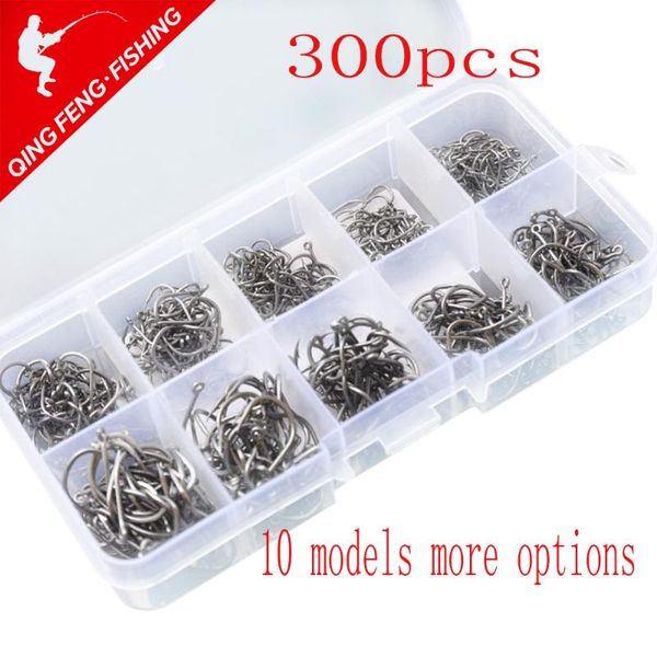 fishing hooks 300pcs/box high carbon steel mixed size barbed jig hook carp head for accessories
fishing hooks 300pcs/box high carbon steel mixed size barbed jig hook carp head for accessories