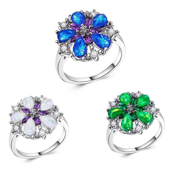 cluster rings fashion white fire opal for women wedding engagement pretty size 6-10, Golden;silver
cluster rings fashion white fire opal for women wedding engagement pretty size 6-10, Golden;silver