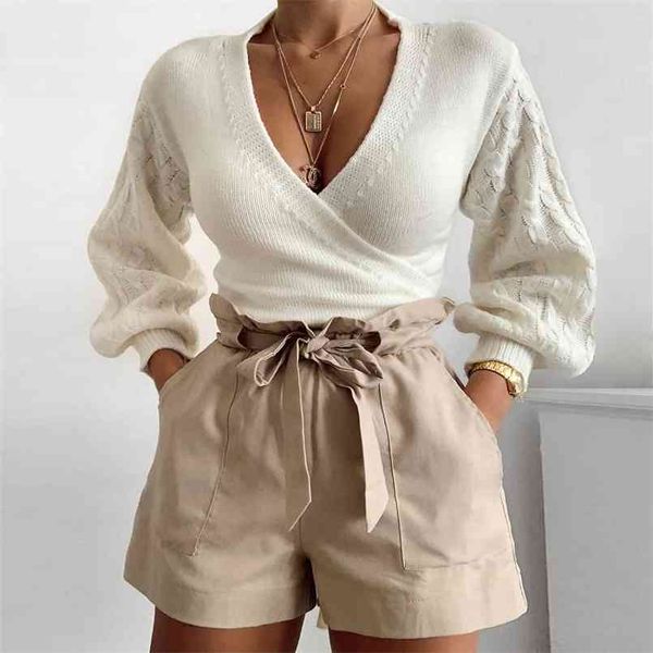 autumn and winter sweater pullovers womens full v-neck lantern sleeve solid strap knitted for 210508, Black
autumn and winter sweater pullovers womens full v-neck lantern sleeve solid strap knitted for 210508, Black