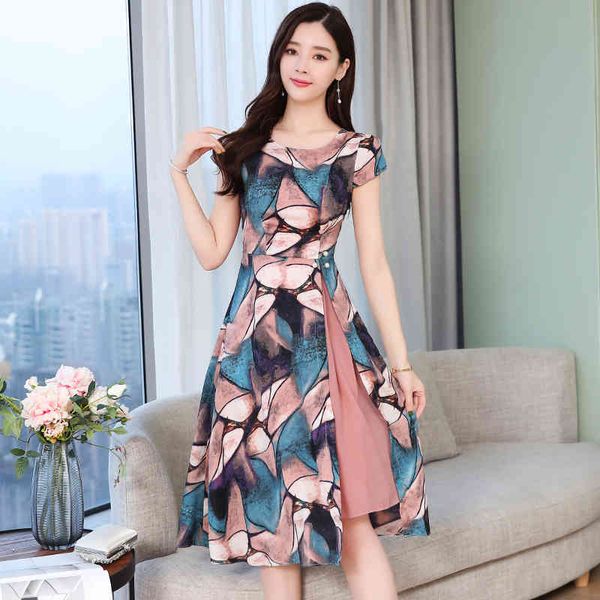 korean fashion chiffon women dress woman high waist print es elegant patchwork midi plus size ol floral es 210427, Black;gray
korean fashion chiffon women dress woman high waist print es elegant patchwork midi plus size ol floral es 210427, Black;gray