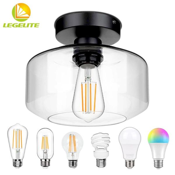 ceiling lights legelite gx1 semi flush mount light industrial fixture with clear glass shade for parlor hallway entryway
ceiling lights legelite gx1 semi flush mount light industrial fixture with clear glass shade for parlor hallway entryway
