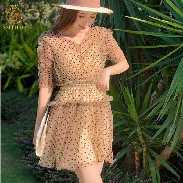 casual dresses women romantic tulle summer backles short sleeve mesh dot cute mid vestidos with belt bbcv, Black;gray
casual dresses women romantic tulle summer backles short sleeve mesh dot cute mid vestidos with belt bbcv, Black;gray