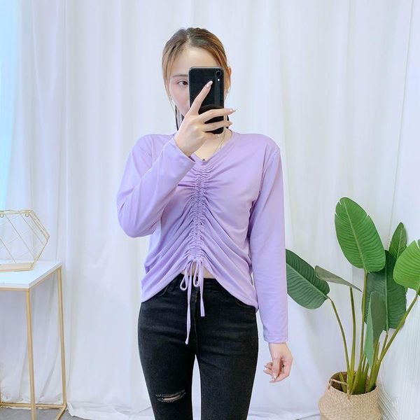 women's t-shirt 2021 design loose bottomed shirt large drawstring girl long sleeve fashion, White
women's t-shirt 2021 design loose bottomed shirt large drawstring girl long sleeve fashion, White