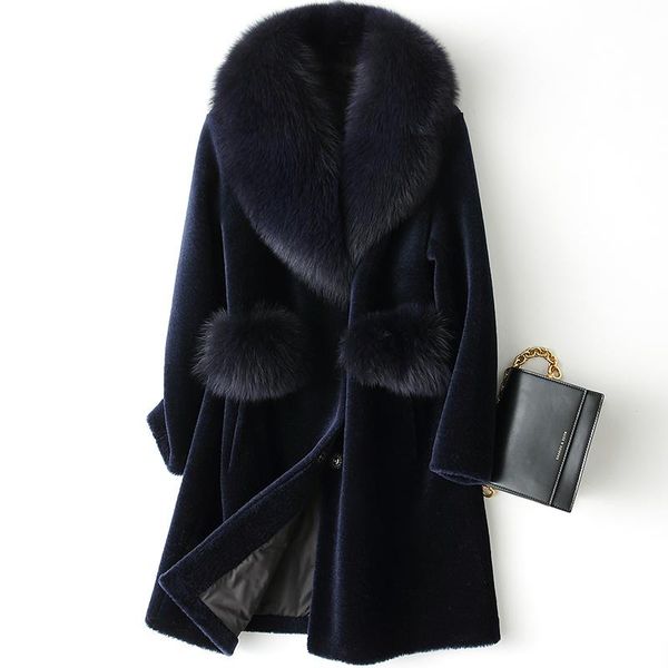 women's fur & faux real coat women hooded winter jacket collar plus size sheep shearing 100% wool coats abrigo mujer xesd1811 j5652, Black
women's fur & faux real coat women hooded winter jacket collar plus size sheep shearing 100% wool coats abrigo mujer xesd1811 j5652, Black