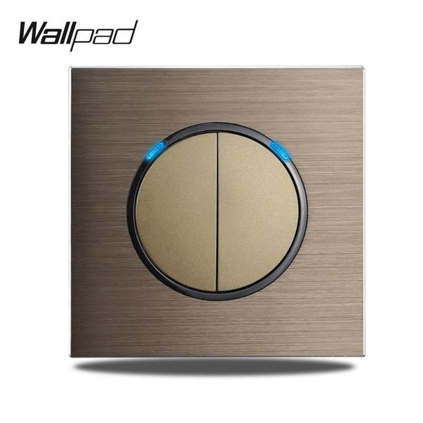 smart home control wallpad l6 2 gang 1 way push button wall light switch brown brushed aluminum satin metal panel weak blue led indicator
smart home control wallpad l6 2 gang 1 way push button wall light switch brown brushed aluminum satin metal panel weak blue led indicator