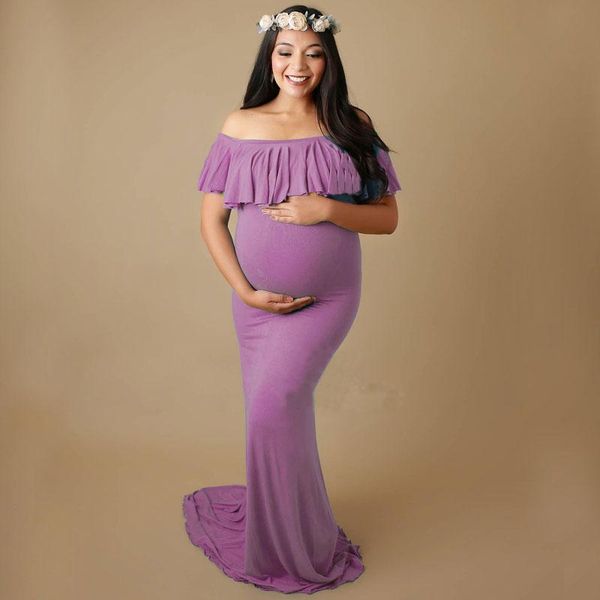 maternity dresses ruffle po shoot pography props pregnancy dress off shoulder long pregnant, White
maternity dresses ruffle po shoot pography props pregnancy dress off shoulder long pregnant, White