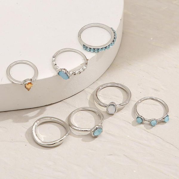 wedding rings 7pcs creative blue rhinestone geoemtric round gold silver color metal ring for women girls set jewelry accessories, Slivery;golden
wedding rings 7pcs creative blue rhinestone geoemtric round gold silver color metal ring for women girls set jewelry accessories, Slivery;golden