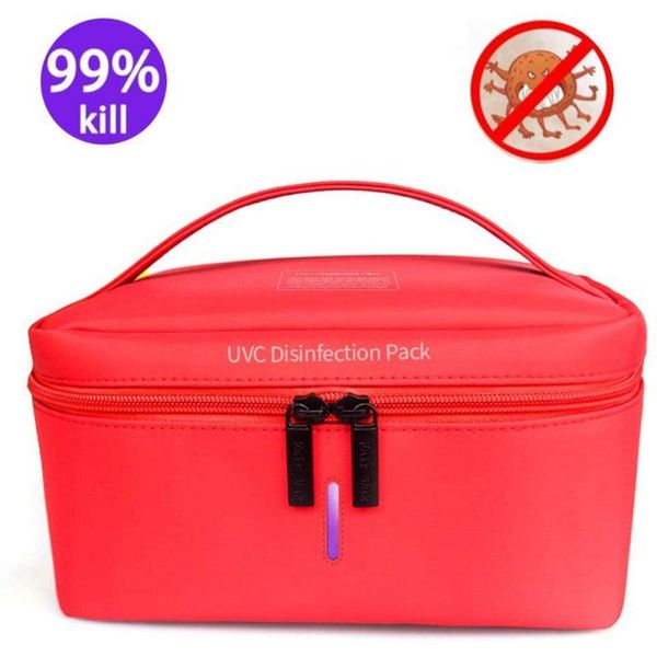 car organizer bag box, portable usb rechargeable led uv disinfection bag, cleaner, mobile