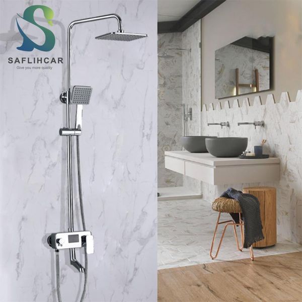 chrome bathroom shower faucet with digital display anti-scald and cold water mixing rotatable outlet sets
chrome bathroom shower faucet with digital display anti-scald and cold water mixing rotatable outlet sets