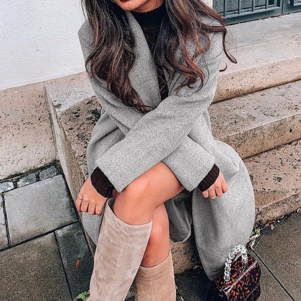 women's wool & blends overcoat women fashion autumn winter jacket coat elegant solid outerwear clothing, Black
women's wool & blends overcoat women fashion autumn winter jacket coat elegant solid outerwear clothing, Black