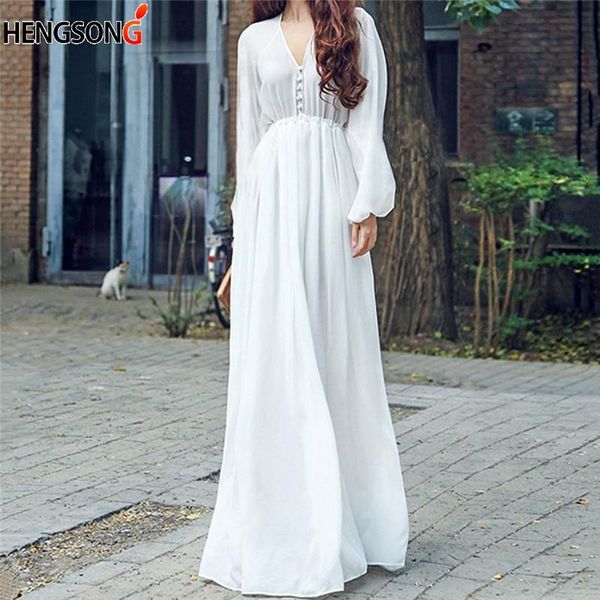 casual dresses autumn v neck long sleeve chiffon dress women elegant bohemian white maxi solid beach vestidos, Black;gray
casual dresses autumn v neck long sleeve chiffon dress women elegant bohemian white maxi solid beach vestidos, Black;gray