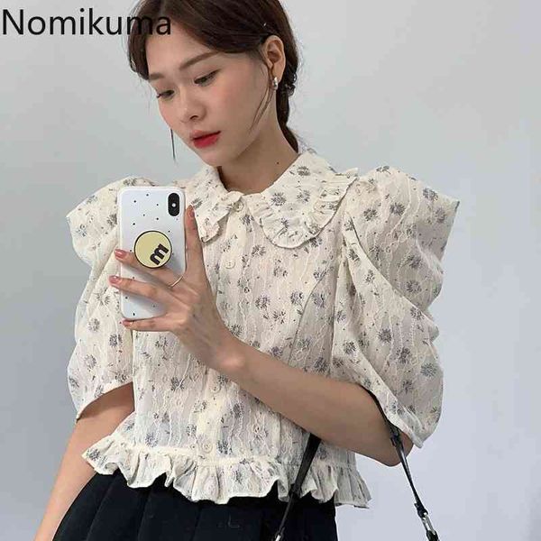 nomikuma korean floral short shirt ruffle peter pan collar women blouses chic puff sleeve new blusas camisas de mujer 6g385 210427, White
nomikuma korean floral short shirt ruffle peter pan collar women blouses chic puff sleeve new blusas camisas de mujer 6g385 210427, White