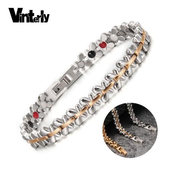 link, chain vinterly steel magnetic bracelet women gold bracelets for flower energy germanium hologram men, Black
link, chain vinterly steel magnetic bracelet women gold bracelets for flower energy germanium hologram men, Black