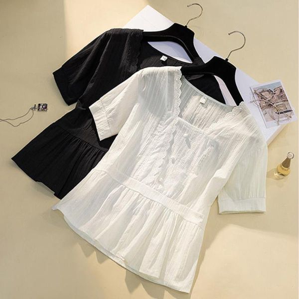 women's blouses & shirts 2021 women spring summer elegant chiffon blouse lady casual square collar short sleeve female solid loose shi, White
women's blouses & shirts 2021 women spring summer elegant chiffon blouse lady casual square collar short sleeve female solid loose shi, White