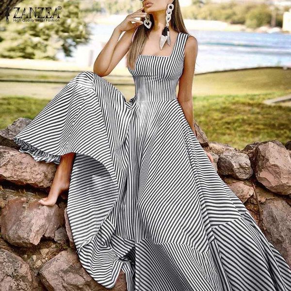 casual dresses women bohemian 2022 summer suspender maxi vestidos striped long sundress ladies a-line robe, Black;gray
casual dresses women bohemian 2022 summer suspender maxi vestidos striped long sundress ladies a-line robe, Black;gray