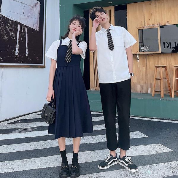 clothing sets film institute wind jk suit men and women shirt strap pleated skirt two-piece outfit, White
clothing sets film institute wind jk suit men and women shirt strap pleated skirt two-piece outfit, White