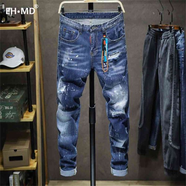 fashion jeans ehmd men's ripped leather brand pendant decorated pants inkjet white dot painted letters slim cotton red ears soft 2021, Blue
fashion jeans ehmd men's ripped leather brand pendant decorated pants inkjet white dot painted letters slim cotton red ears soft 2021, Blue