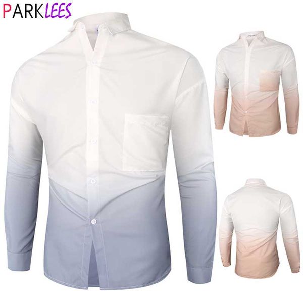 fashion gradient color shirt men 2021 brand regular fit long sleeve mens dress shirts casual button down chemise homme 2xl men's, White;black
fashion gradient color shirt men 2021 brand regular fit long sleeve mens dress shirts casual button down chemise homme 2xl men's, White;black