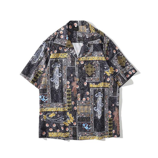 men's casual shirts vintage printing summer for men short sleeve buttoned cardigan turn-down collar shirt fashion streetwear bluas, White;black
men's casual shirts vintage printing summer for men short sleeve buttoned cardigan turn-down collar shirt fashion streetwear bluas, White;black