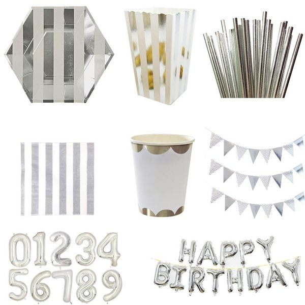 disposable dinnerware silver party decors paper plates cups straws number balloons cutlery for 1st birthday kids baby shower supplies
disposable dinnerware silver party decors paper plates cups straws number balloons cutlery for 1st birthday kids baby shower supplies