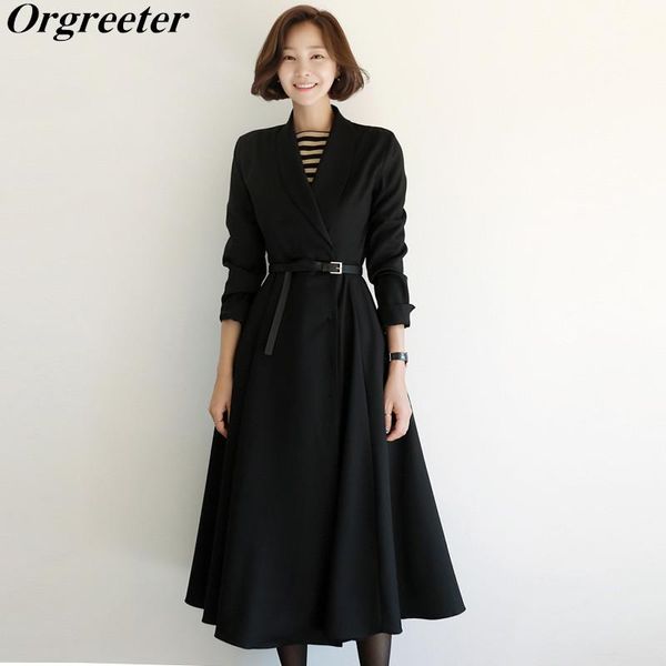 casual dresses temperament high-end professional ol long suit dress female 2021 spring notched collar long-sleeved with belt big swing, Black;gray
casual dresses temperament high-end professional ol long suit dress female 2021 spring notched collar long-sleeved with belt big swing, Black;gray