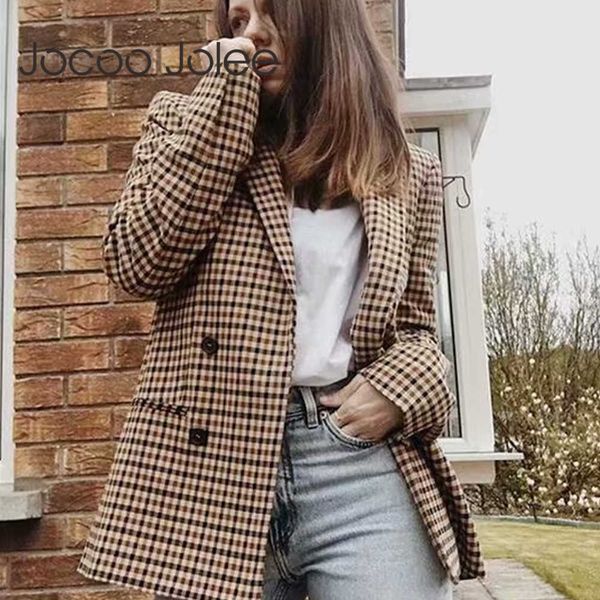jocoo jolee fashion double breasted plaid blazer women long sleeve slim ol blazer casual autumn jacket blazer female 210619, White;black
jocoo jolee fashion double breasted plaid blazer women long sleeve slim ol blazer casual autumn jacket blazer female 210619, White;black