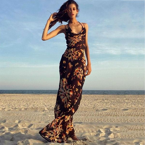 casual dresses spaghetti strap women's slip dress floral print backless maxi party club beach long fall 2021, Black;gray
casual dresses spaghetti strap women's slip dress floral print backless maxi party club beach long fall 2021, Black;gray